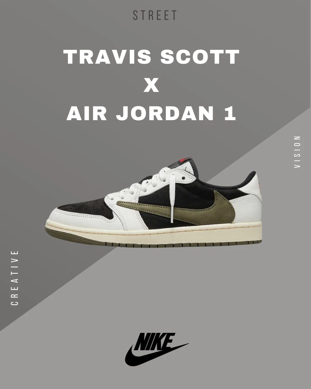 【現貨】Nike Travis Scott x Air Jordan 1 Low OG Olive 橄欖綠 倒勾DZ4137-106