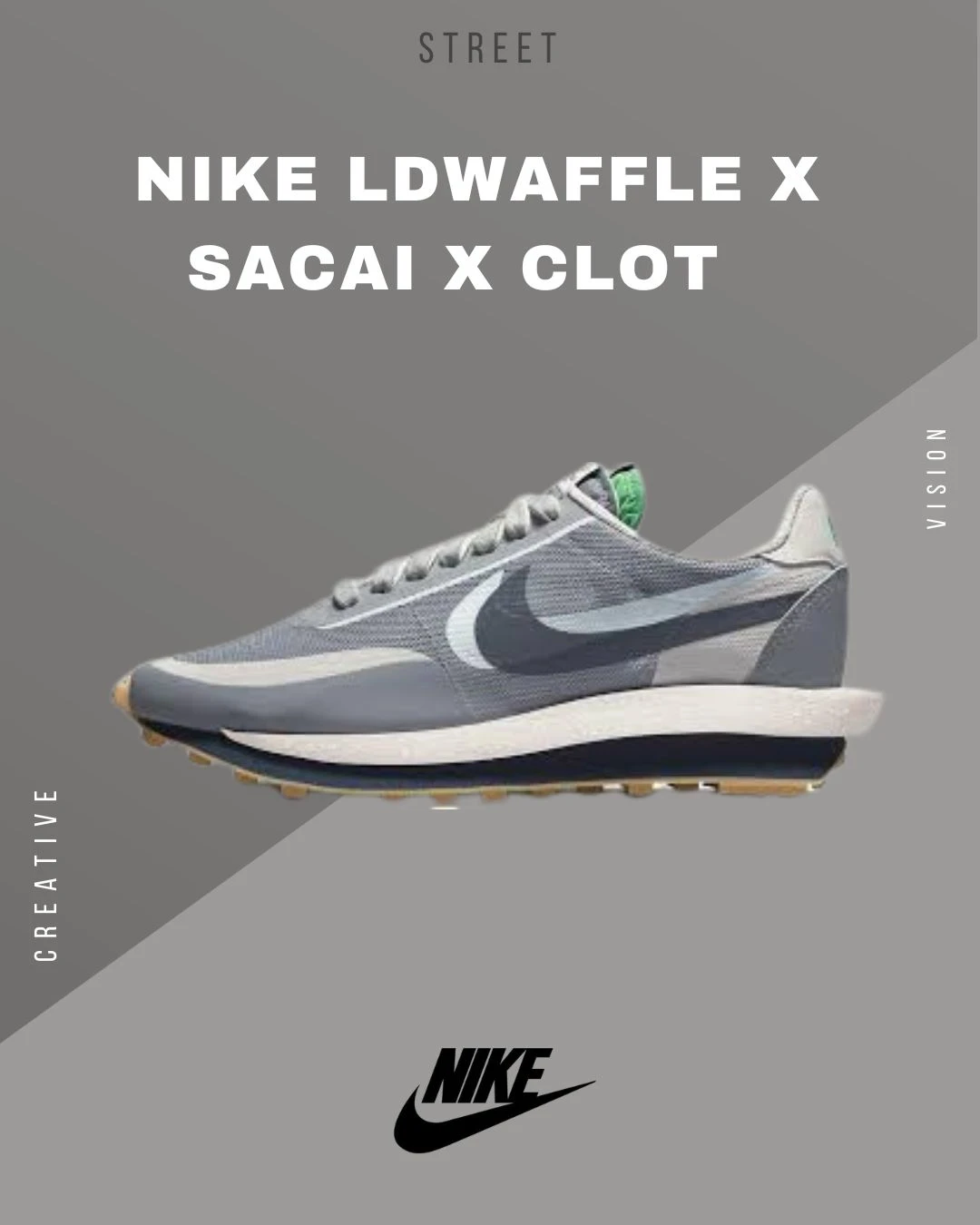 【現貨】Nike x sacai x LDWaffleCLOT 灰藍 DH3114-001