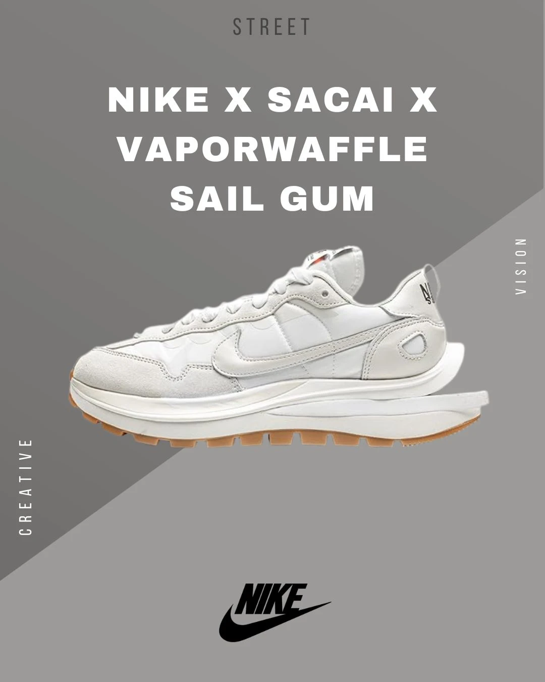 【現貨】NIKE X Sacai Vaporwaffle Sail Gum 奶油白 DD1875-100