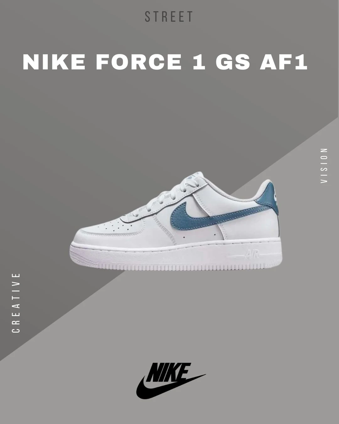 【現貨】Nike Air Force 1 GS 水藍藍勾 FV5948-121
