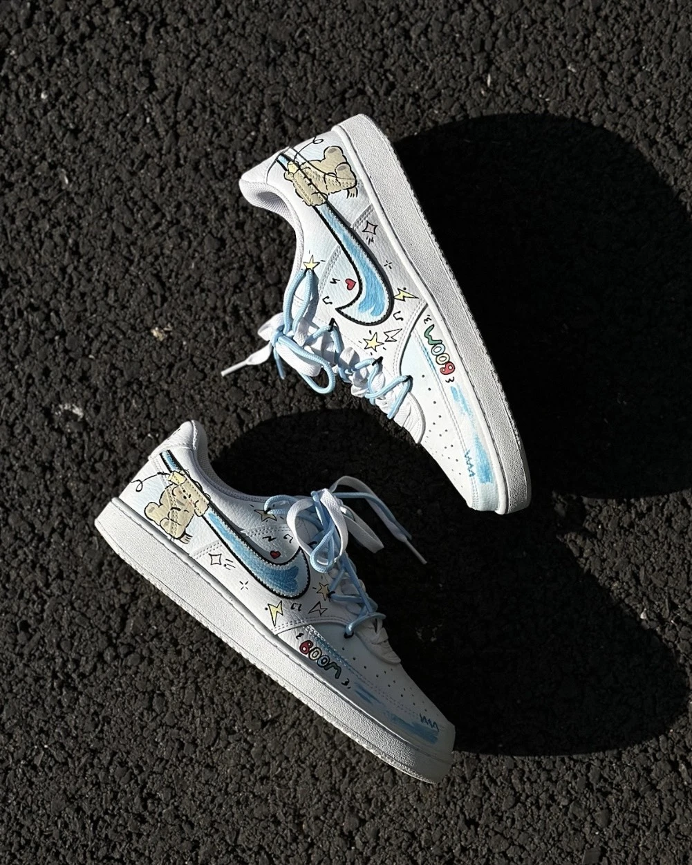 【訂製球鞋】 Nike Court Vision 1 雲朵線條小狗