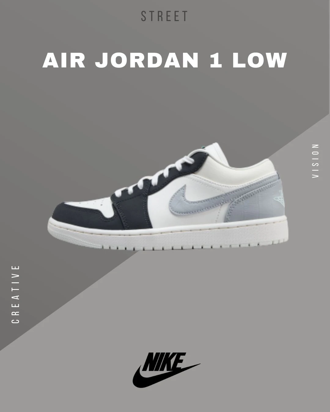 【新品發售】Air Jordan 1 Low 寶石灰黑 IO2242-101