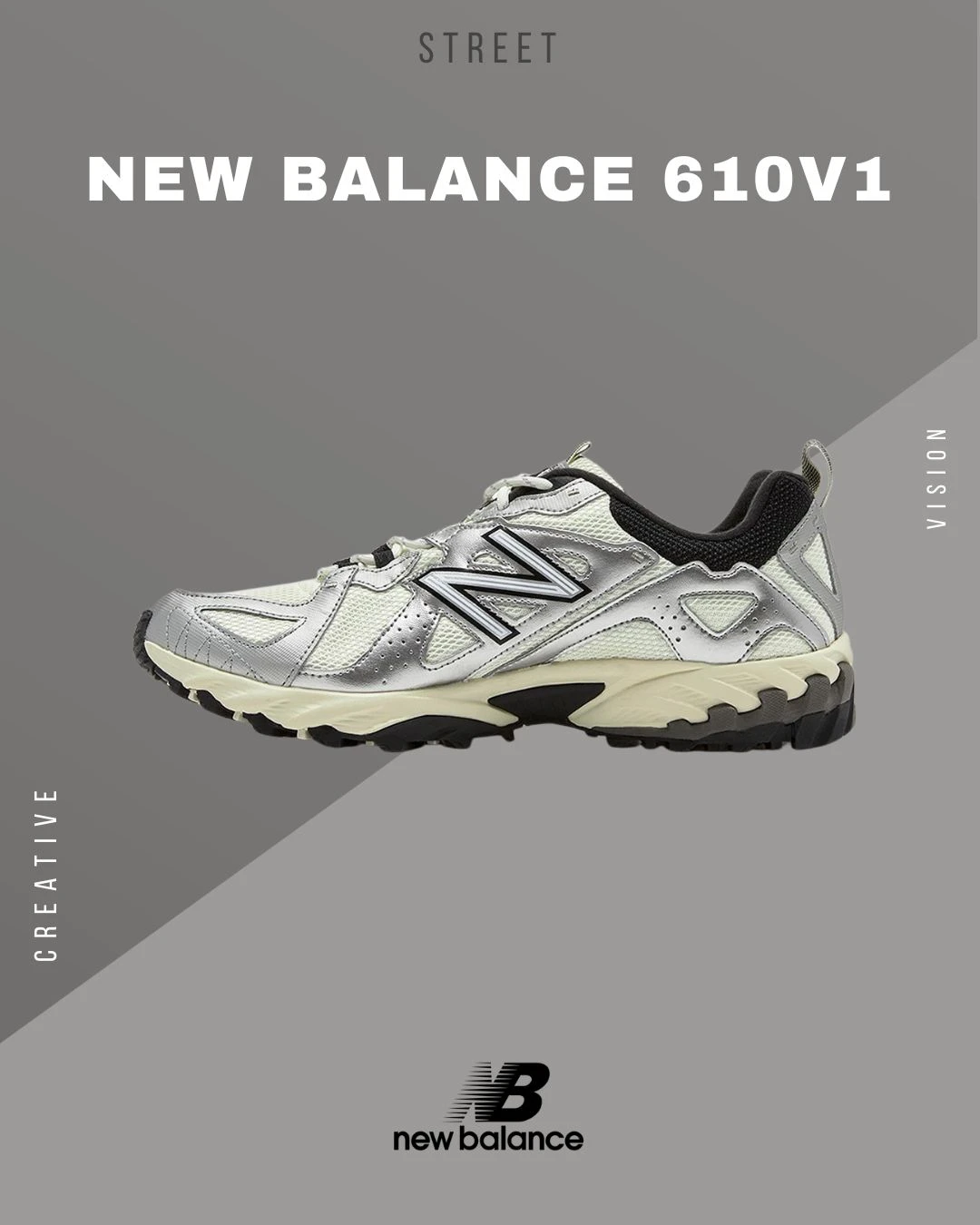 【現貨】NEW BALANCE 復古鞋 610v1 越野慢跑鞋銀白色 ML610TAV