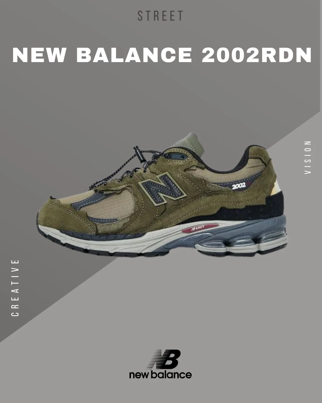 New Balance NB 2002R 工裝麂皮拼接破碎鞋扣深墨綠M2002RDN
