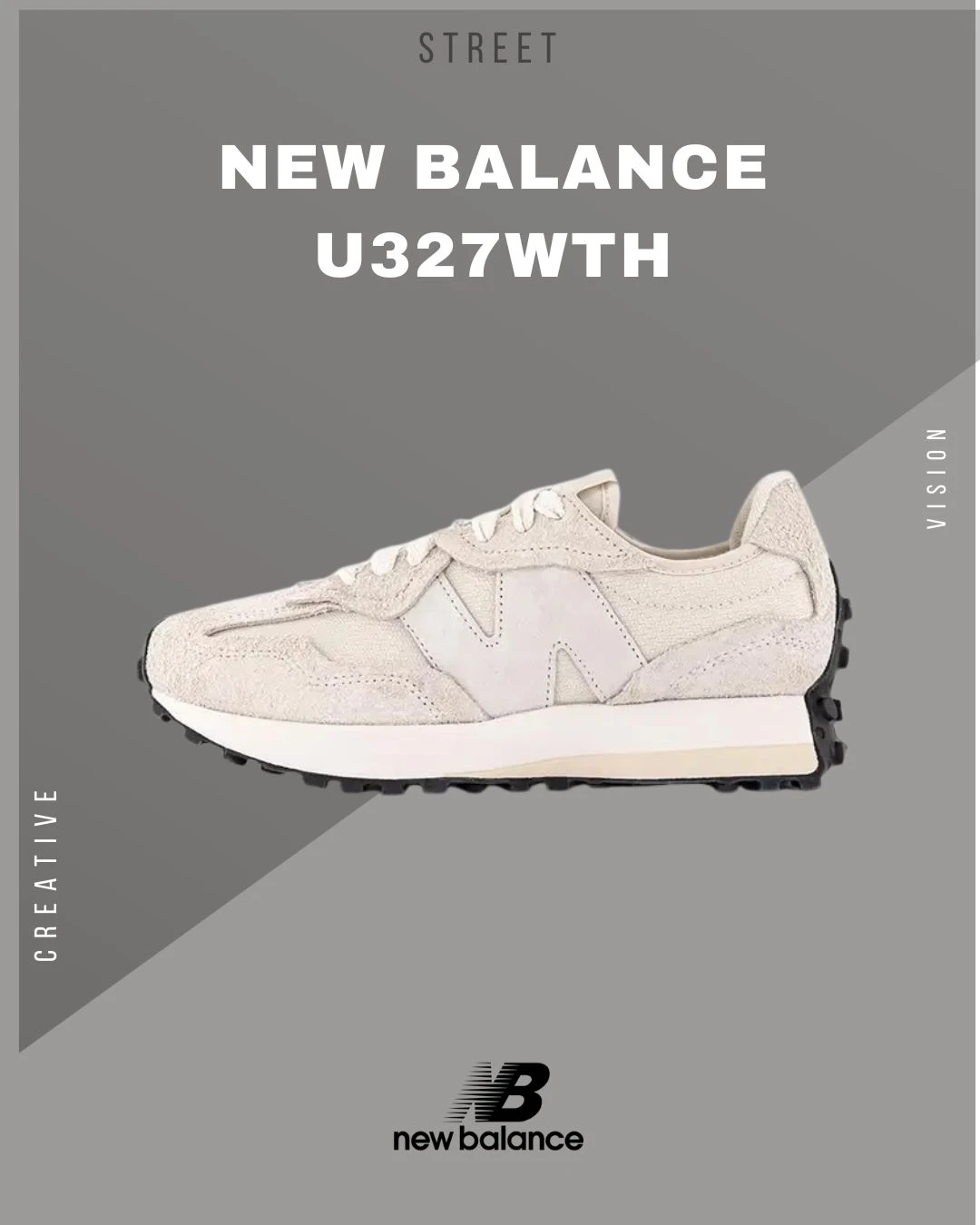 NEW BALANCE 327 米白麂皮拼接經典