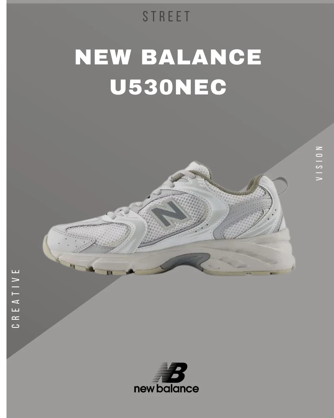 New balance 530 U530NEC 白銀銀灰奶油底復古