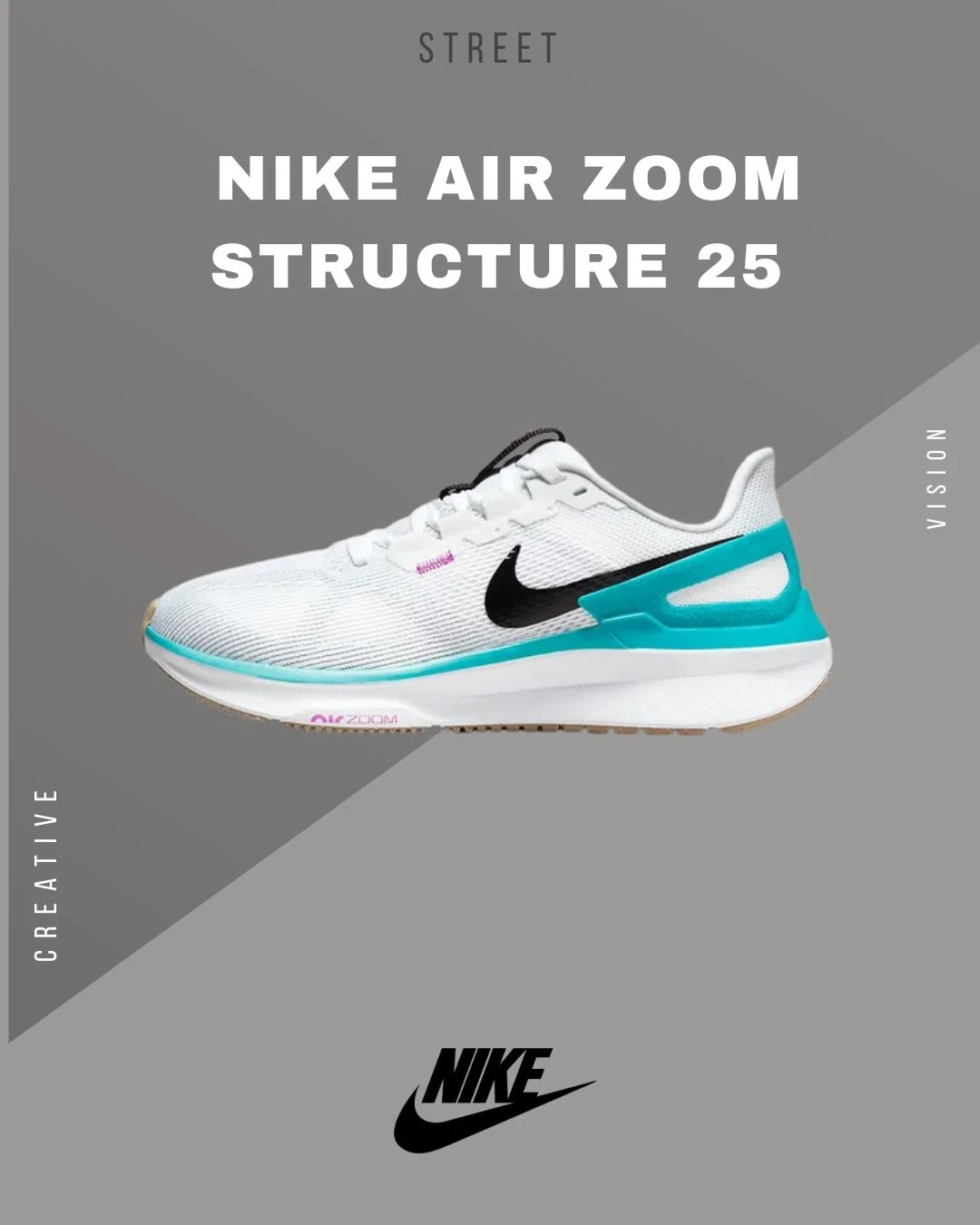 Nike Air Zoom Structure 25 白藍運動慢跑鞋DJ7884-103