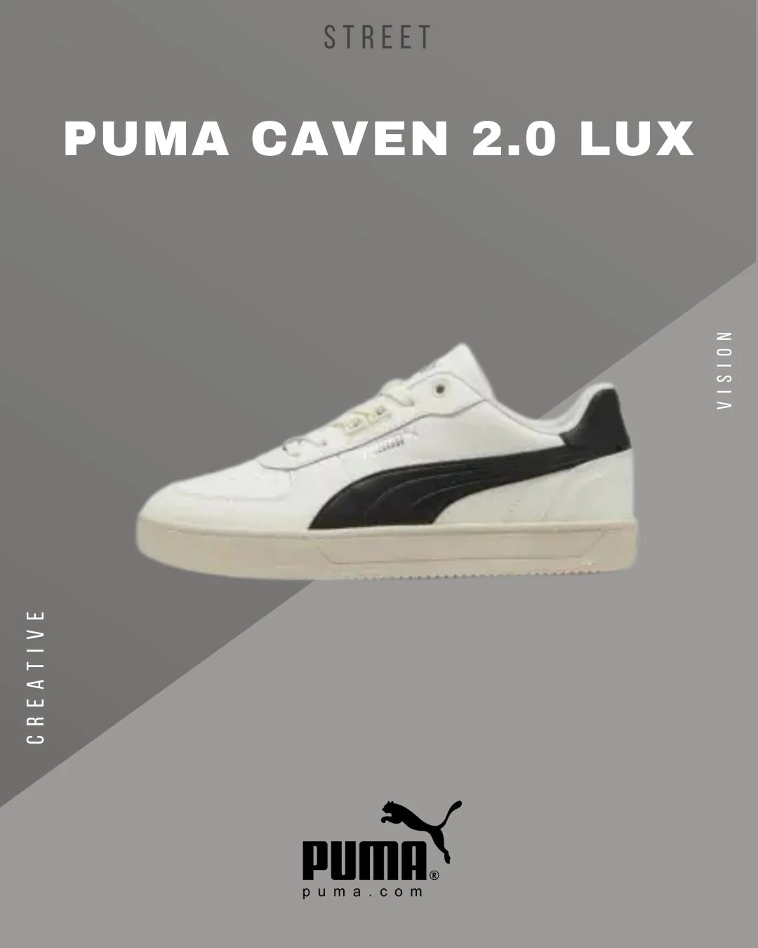 PUMA Caven 2.0 Lux 男鞋女鞋米白棕皮革仿舊奶油底395016-15