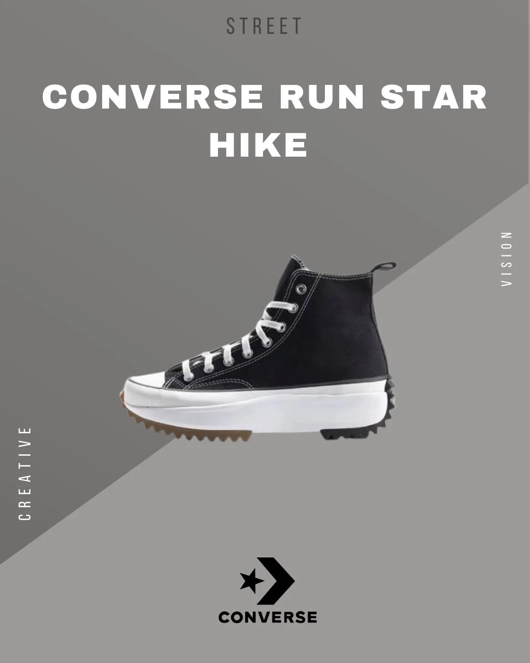 CONVERSE 女RUN STAR HIKE HI 高筒厚底帆布鞋- 166800C