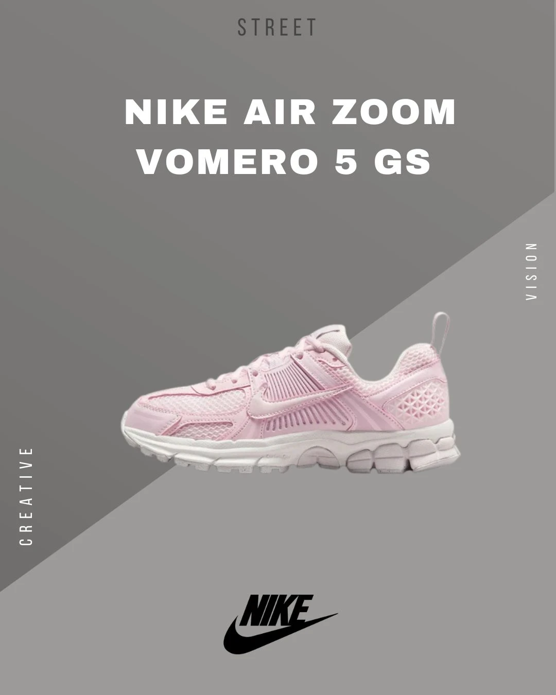 NIKE AIR ZOOM VOMERO 5 GS 大童運動休閒鞋粉色HF6998-600