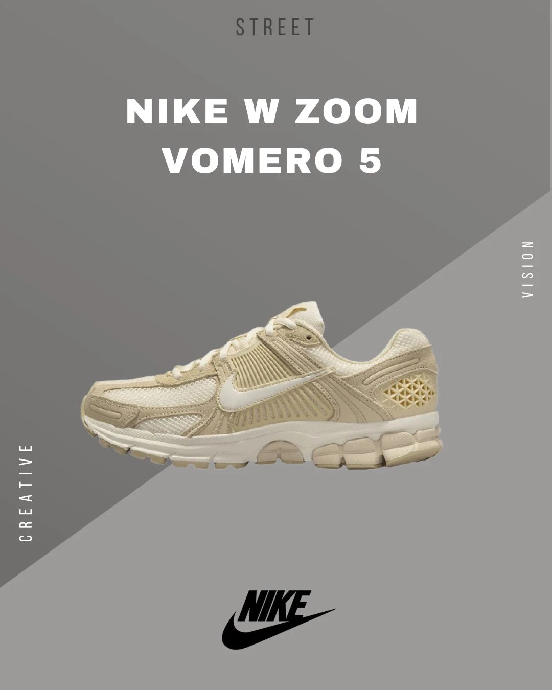 Nike 休閒鞋Wmns Air Zoom Vomero 5 奶茶色復古緩震運動鞋HQ0458-200