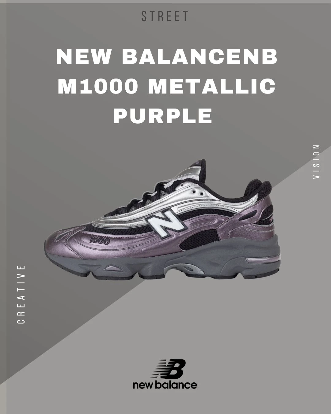 NEW BALANCENB M1000 Metallic Purple 銀紫金屬感復古鞋M1000EGY
