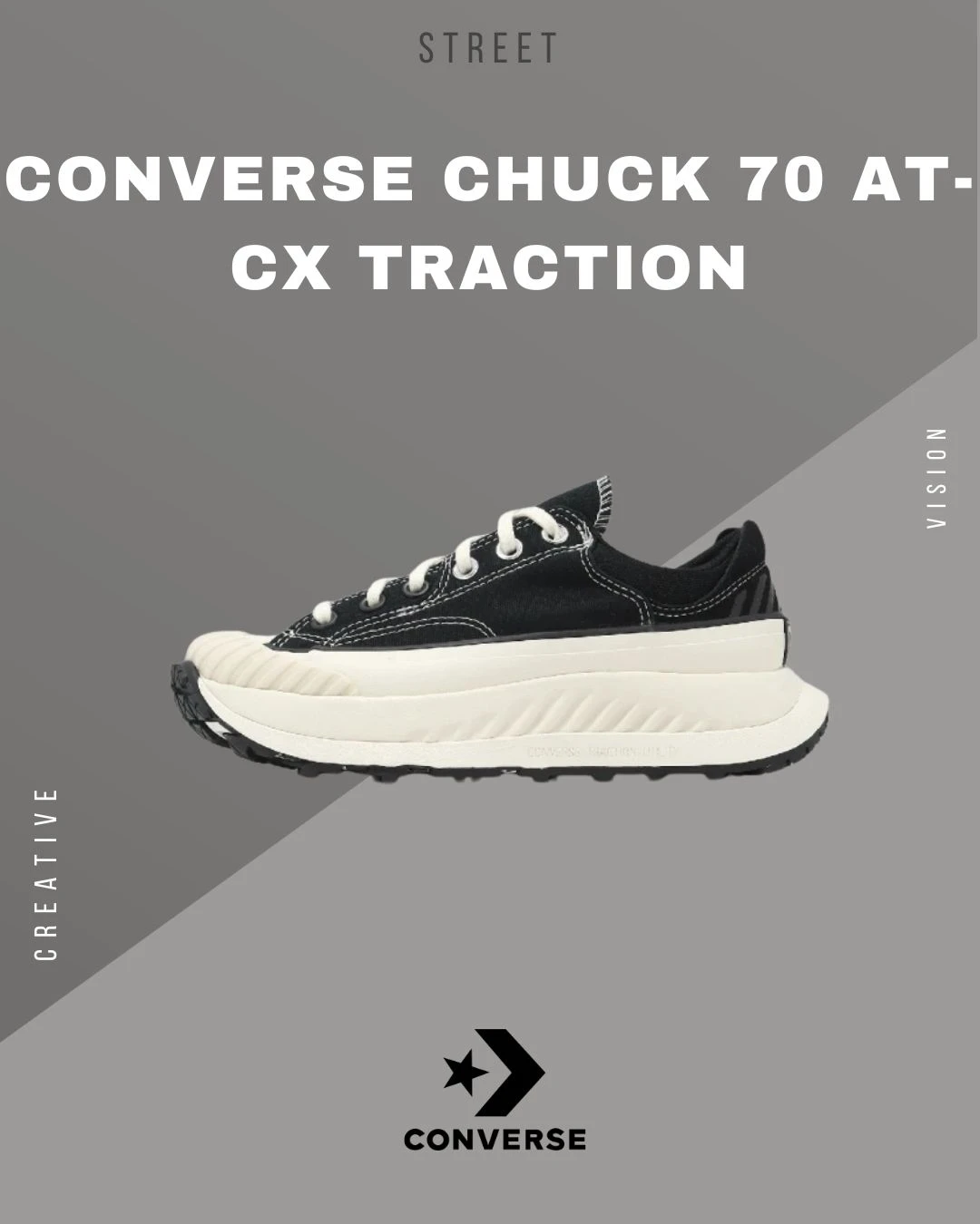 CONVERSE CHUCK 70 AT-CX Traction 黑帆布復古厚底女A06557C
