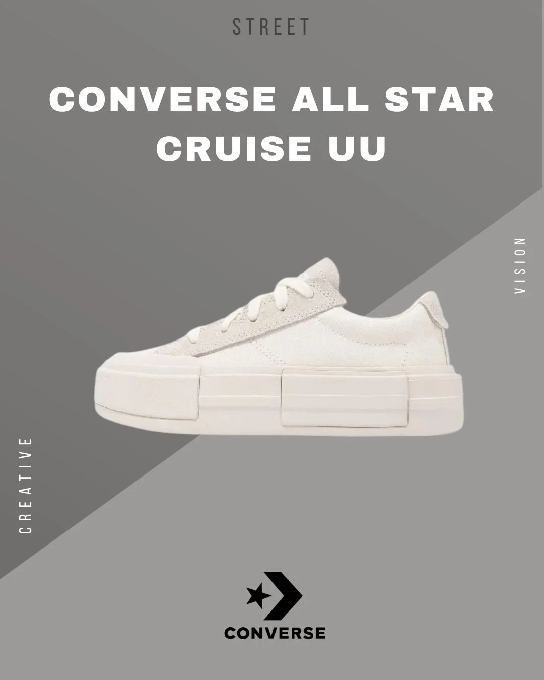 CONVERSE ALL STAR CRUISE UU鞋低筒厚底增高解構奶油底奶油白A08788C
