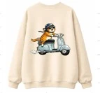 【新品現貨】貓咪兜風銀狐絨大學Tee