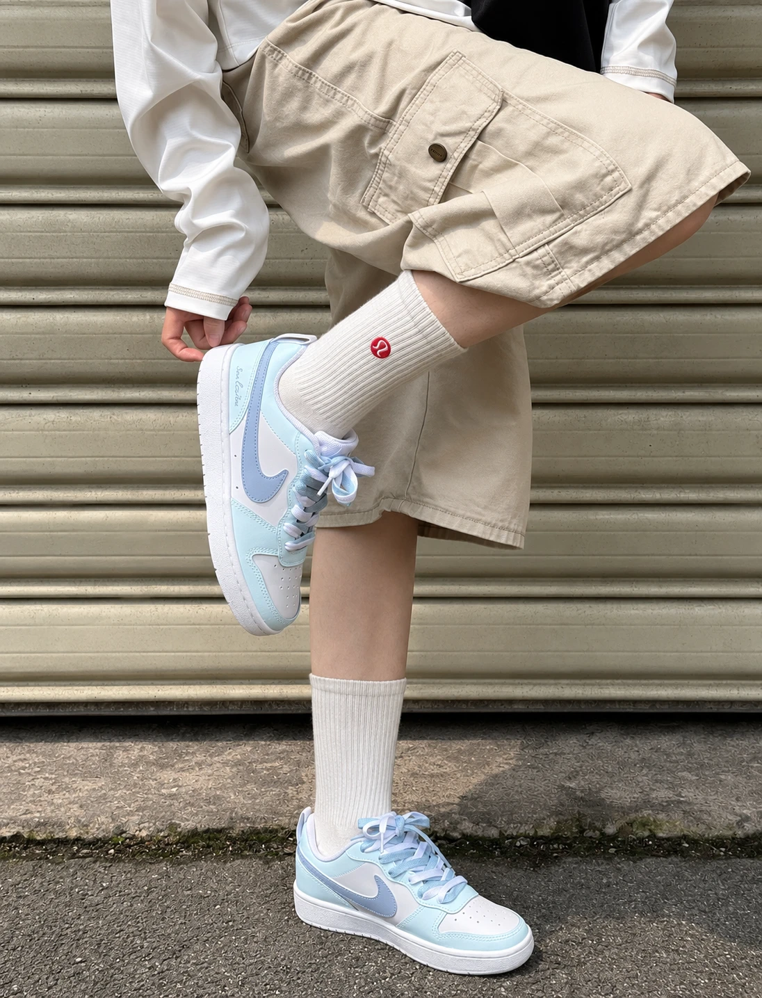 【訂製球鞋】NIKE COURT BOROUGH嬰兒藍