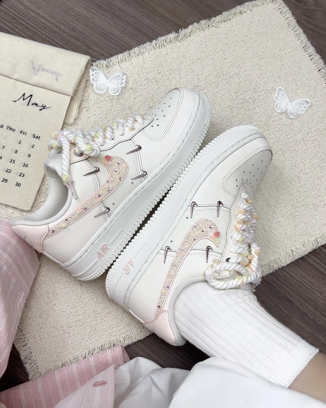 【訂製球鞋】NIKE AIR FORCE 1｜玫瑰金四勾
