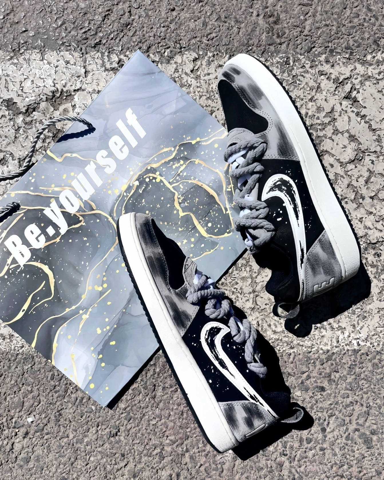 【訂製球鞋】NIKE COURT BOROUGH灰度世紀