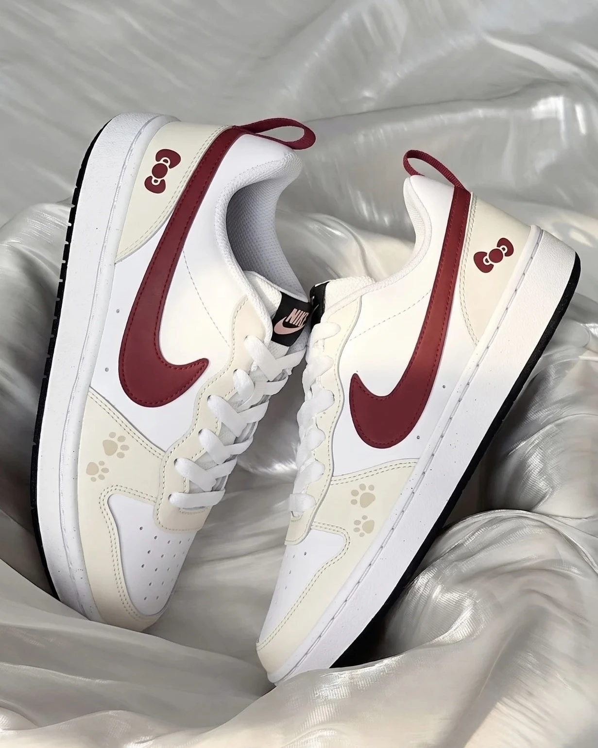 【訂製球鞋】NIKE COURT BOROUGH米紅貓爪