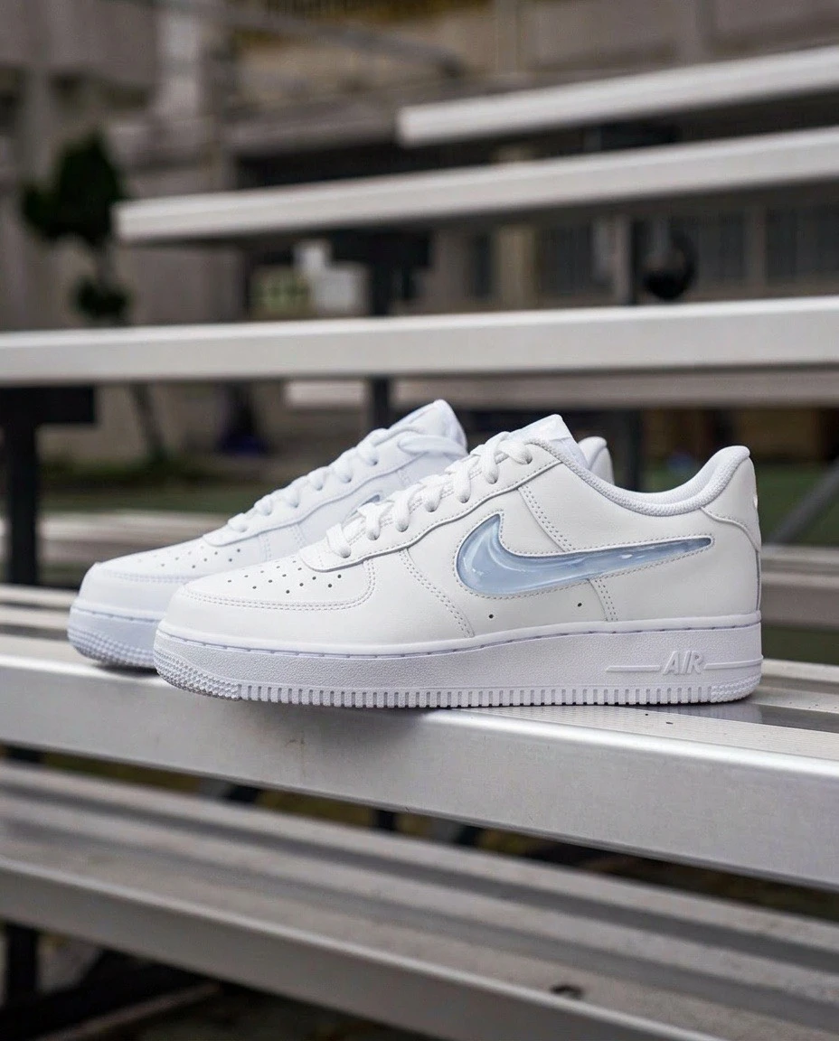 【爆款-預購】Nike Air Force 1 GS 白藍 果凍勾 立體勾 女段 ir0595-101