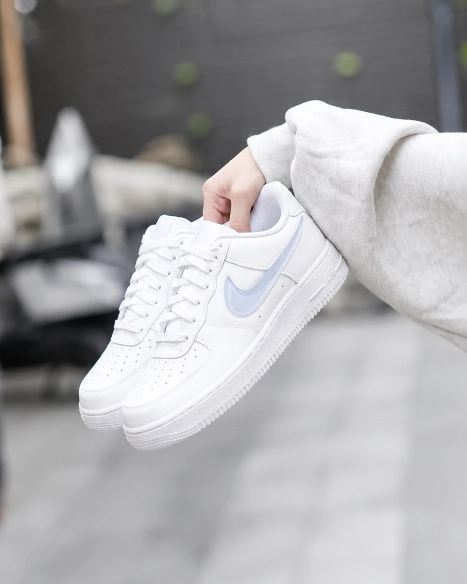 【爆款-預購】Nike Air Force 1 GS 白藍 果凍勾 立體勾 女段 ir0595-101