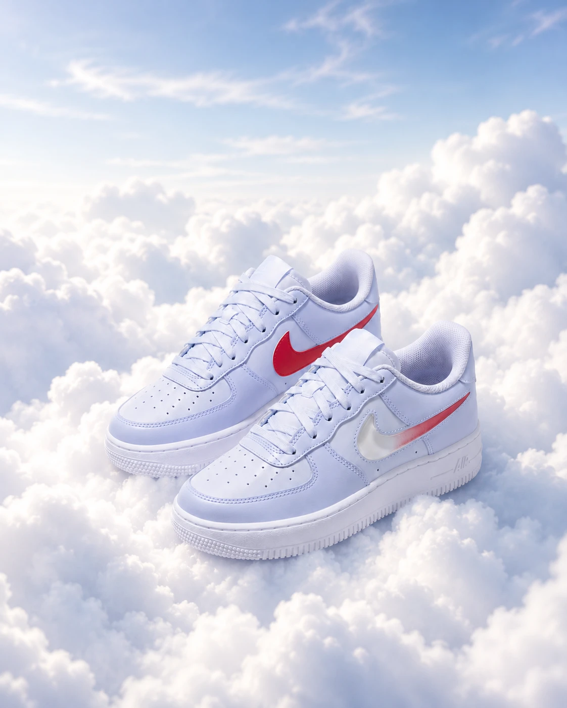 【爆款-預購】Nike Air Force 1 GS 灰藍 果凍勾 寶寶藍 立體勾 女段 ir0595-001