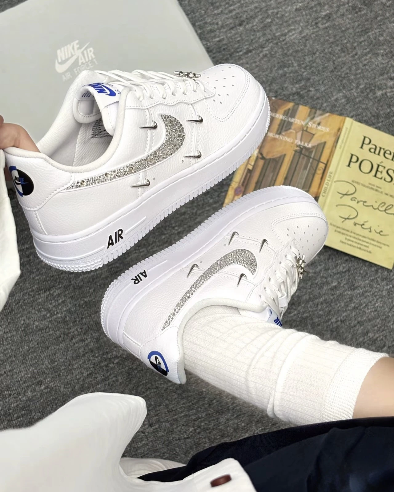 【訂製球鞋】NIKE AIR FORCE 1｜浪漫銀鑽