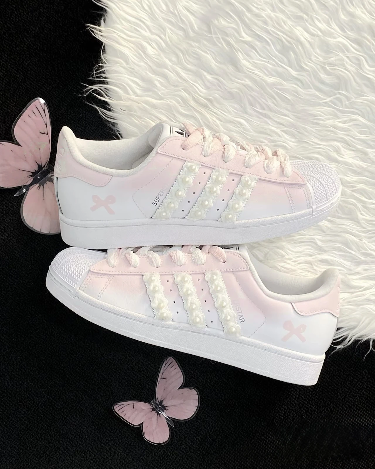 【訂製球鞋】ADIDAS粉鍊珍珠