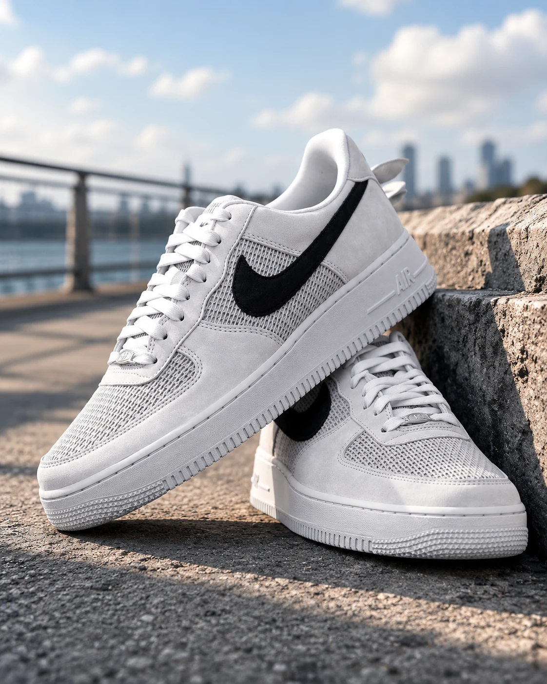 【爆款!限量】現貨 Nike Air Force 1 Low 煙灰 編織 拼接 男款 II9807-002