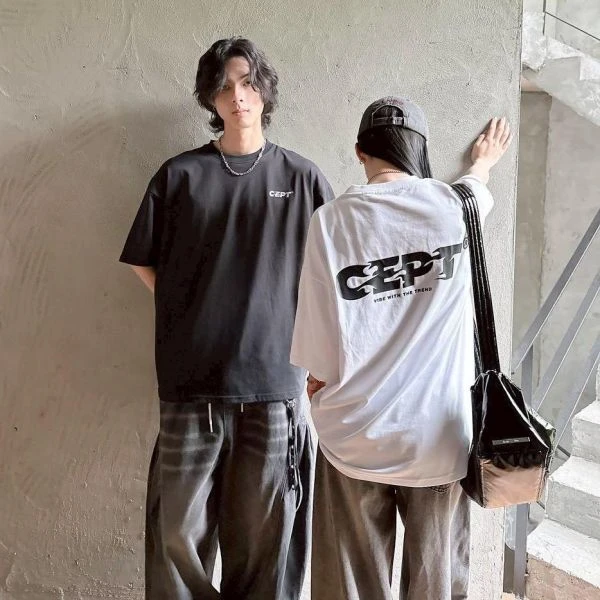 火焰字體厚版膠印短Tee