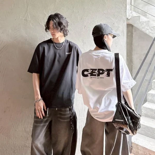 火焰字體厚版膠印短Tee