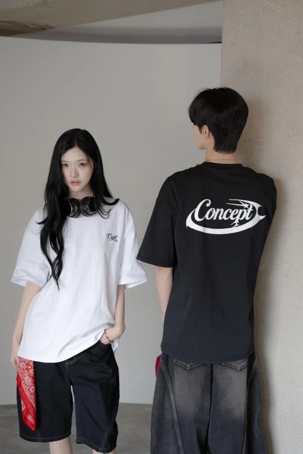concept Y2K尖刺印花短Tee