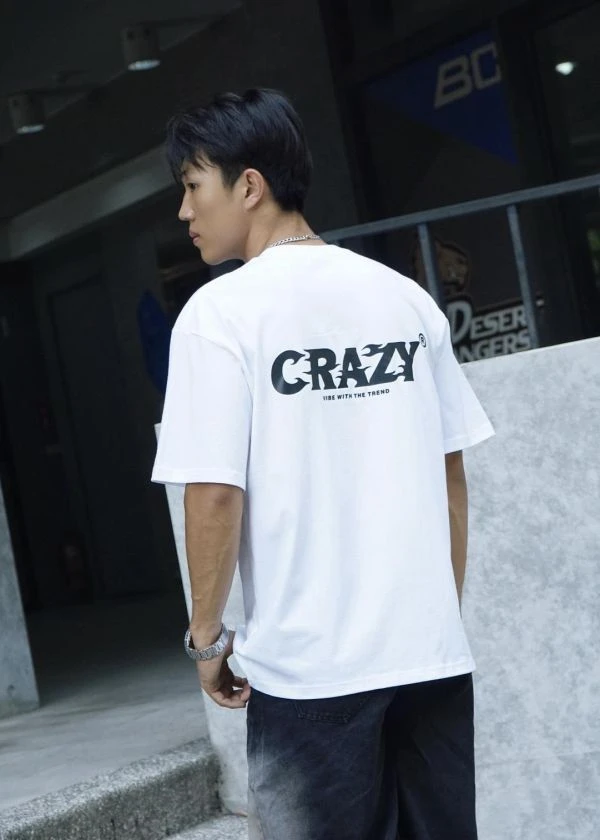 CRAZY火焰字體短Tee