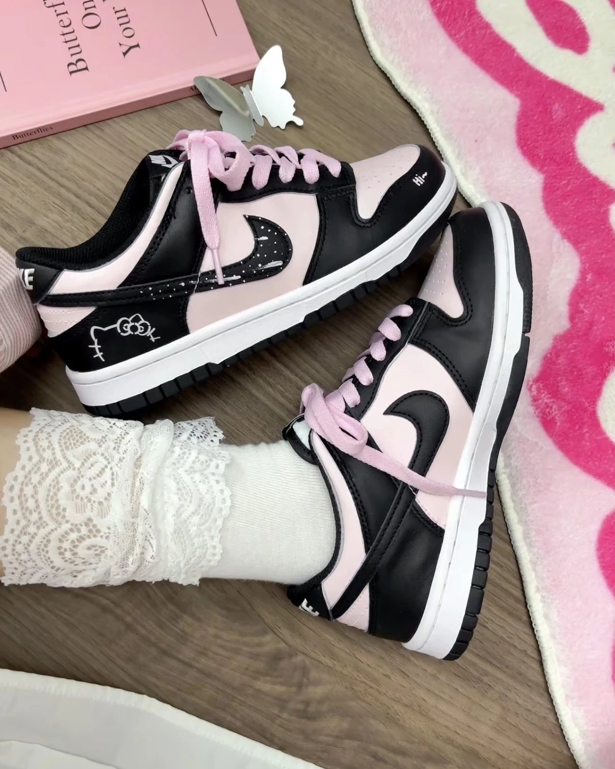 【定制球鞋】Nike Dunk黑粉kitty