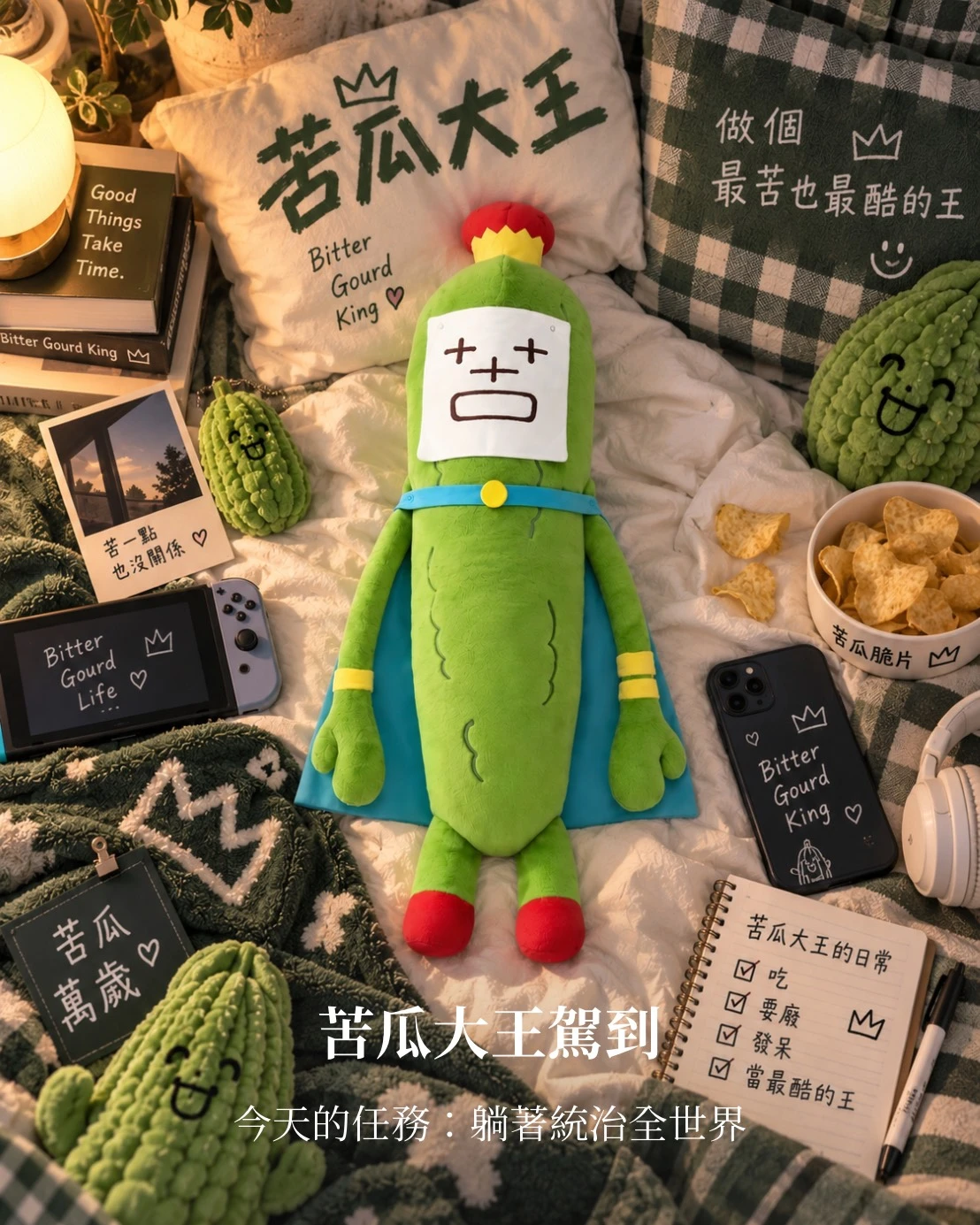 【預購】苦瓜大王抱枕 50cm