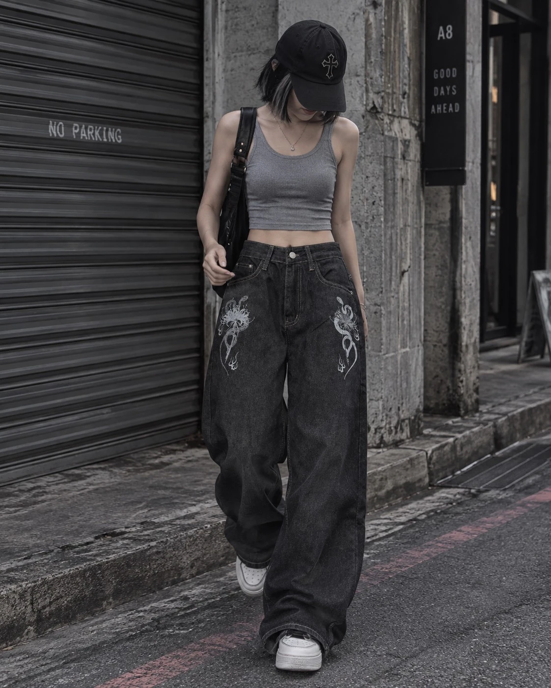 彼岸蛇紋牛仔褲