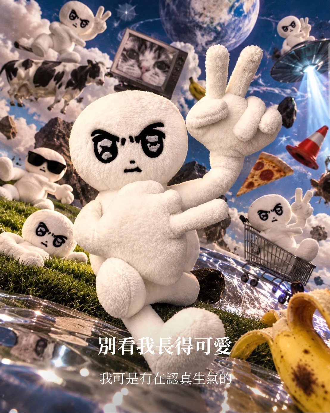 【預購】嚴肅小人毛絨娃娃 21CM