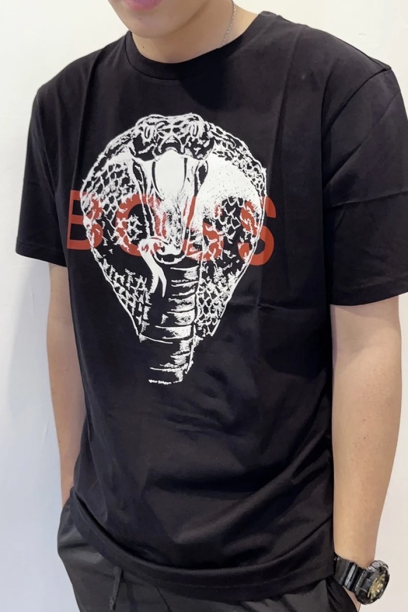 BOSS男短眼睛蛇LOGO字T『二樓國際精品』