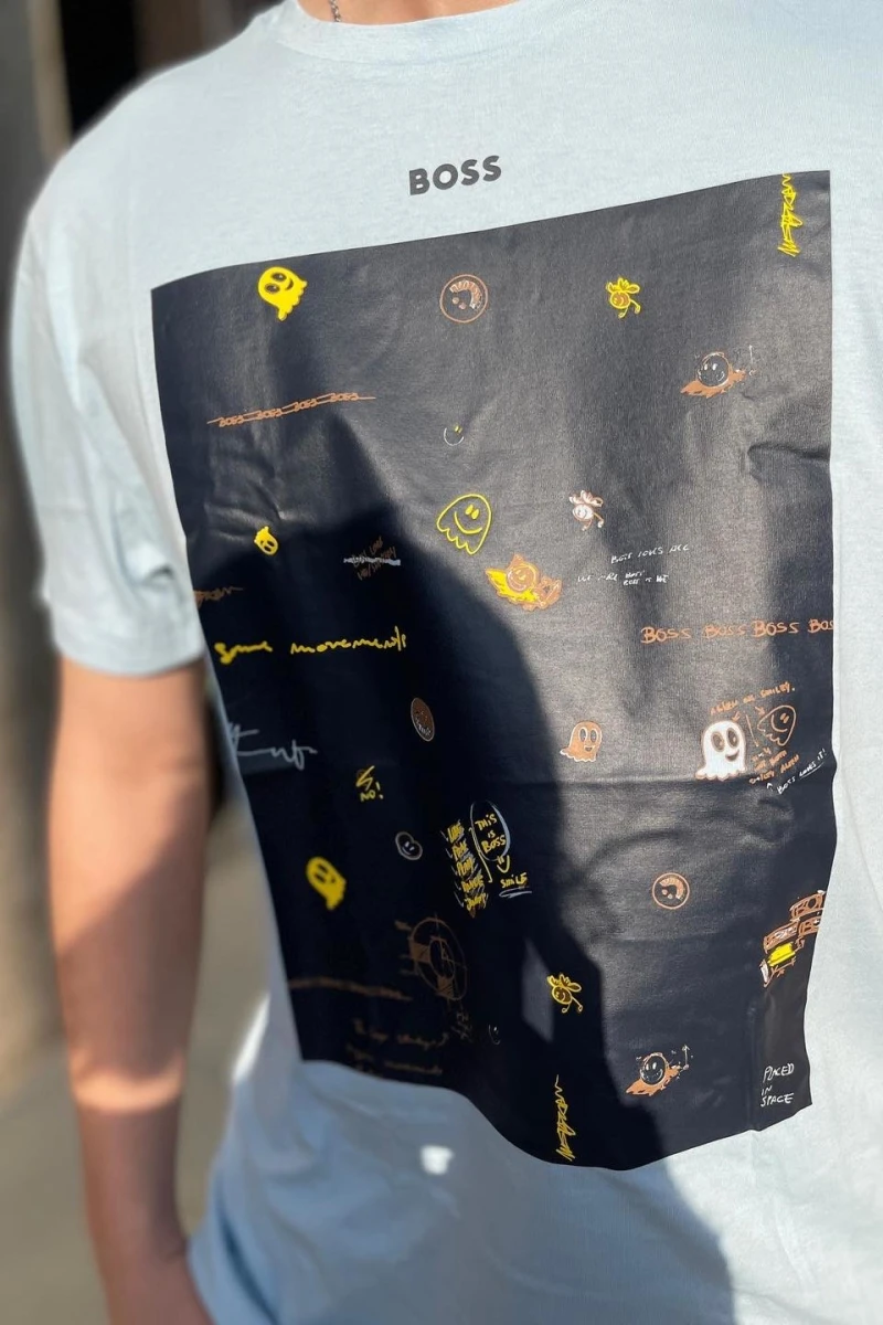 BOSS 男短笑臉LOGO款『二樓國際精品』