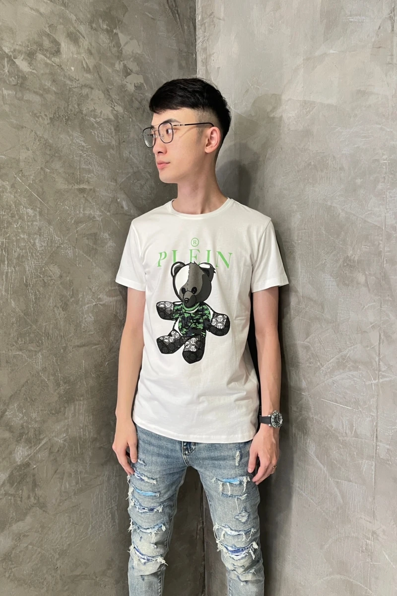 Philipp Plein水鑽迷彩熊T-shirt 青年款(白)『二樓國際精品』