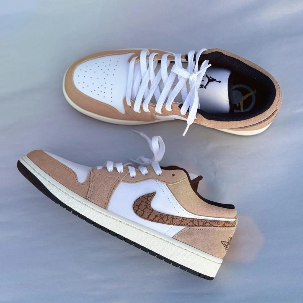 Air Jordan 1 Low ”Brown Elephant“ 焦糖摩卡 爆裂紋『二樓國際精品』
