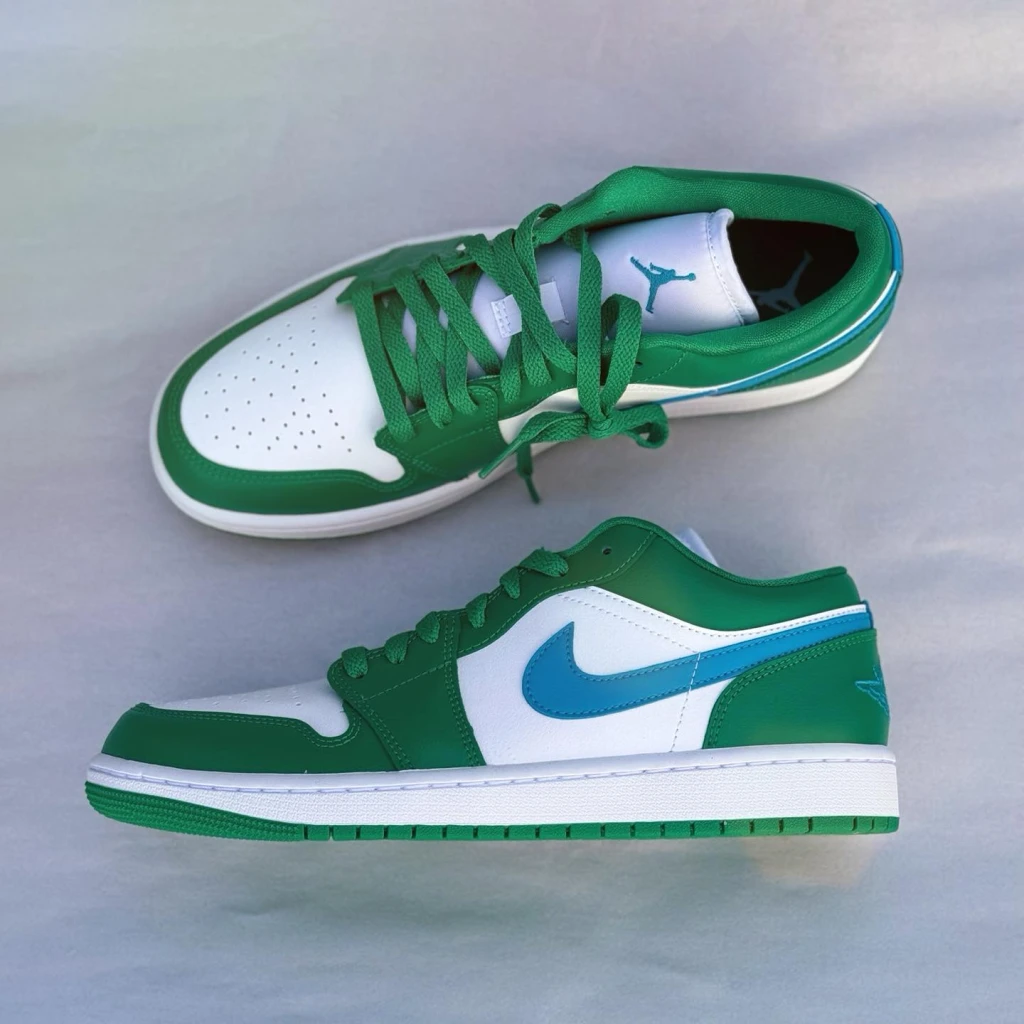Air Jordan 1 Low WMNS "Lucky Green" 幸運綠藍勾『二樓國際精品』