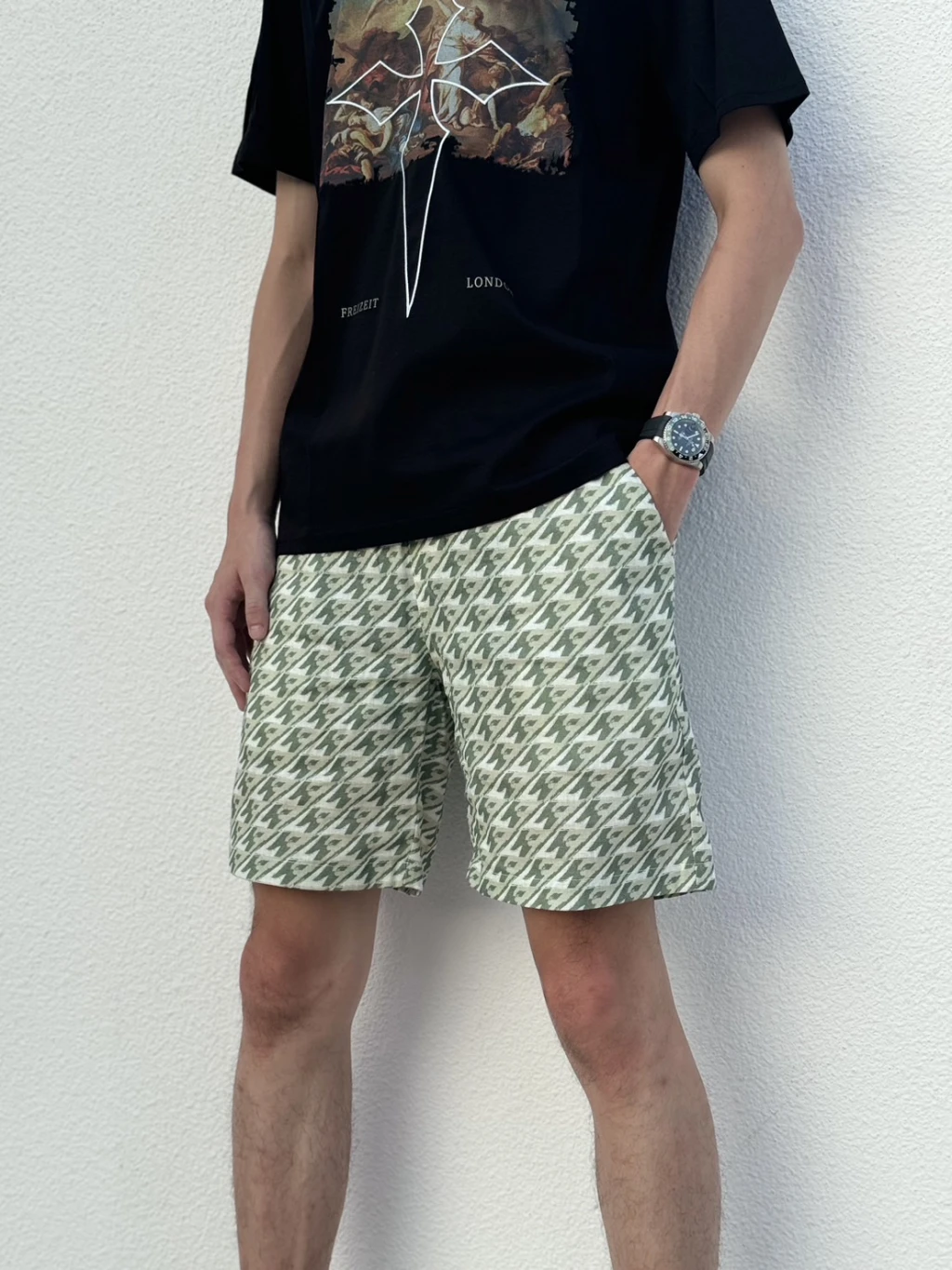 【Freizeit費瑞特】麻葉綠棉麻｜短褲