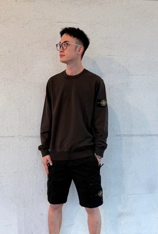 Stone Island 羅盤臂章水洗衛衣(黑)