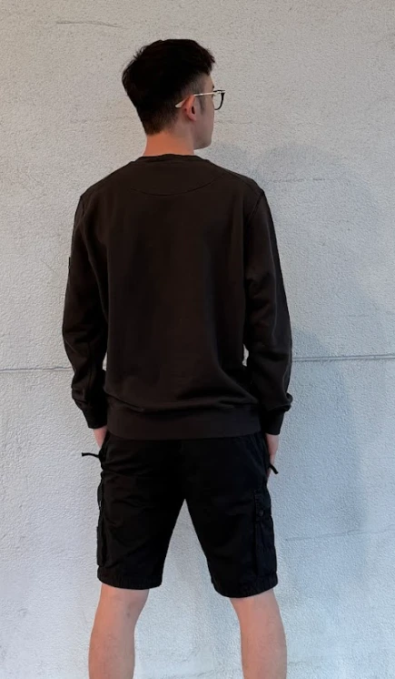 Stone Island 羅盤臂章水洗衛衣(黑)