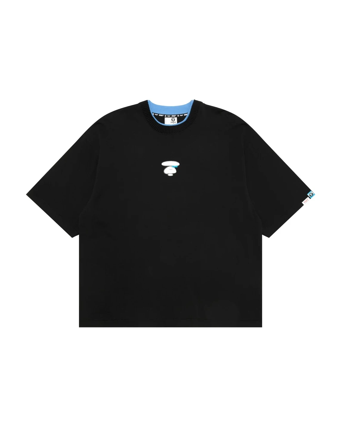 『預購』AAPE ·漸層字母刺繡猿人塗鴉短袖(黑/米白)
