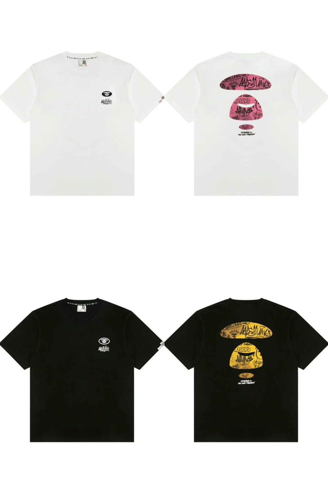 AAPE ·美式塗鴉猿人短袖(黑/白)