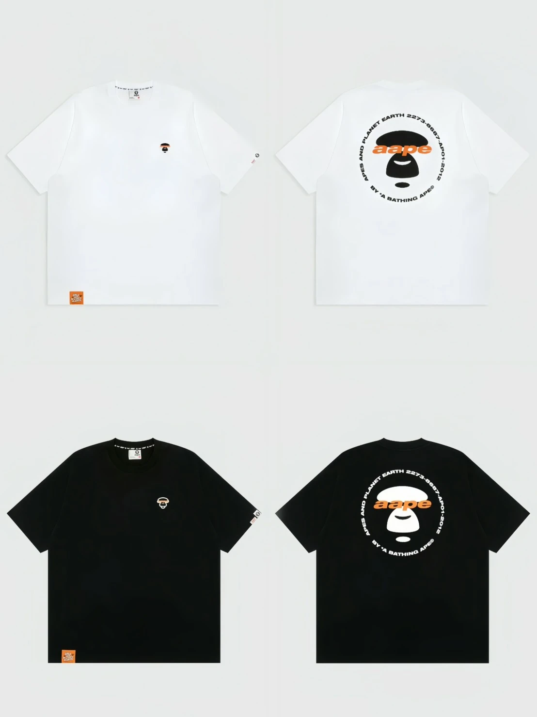 AAPE ·橘標星球短袖(黑/白)
