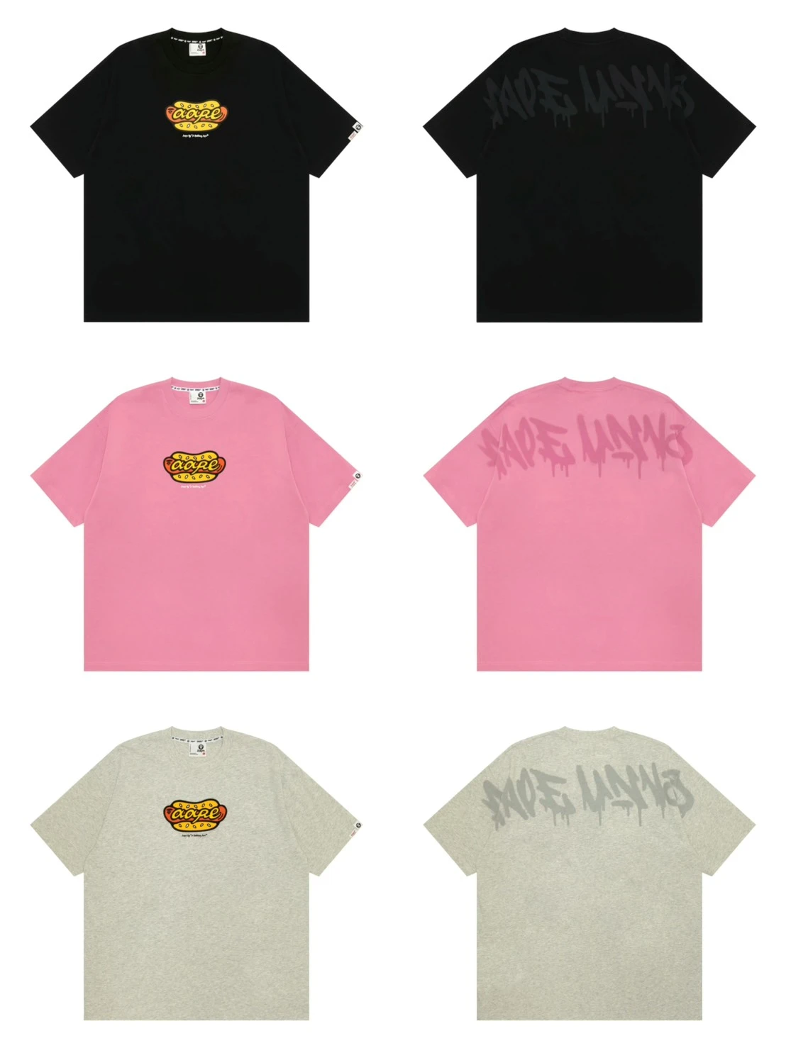 『預購』AAPE ·美式熱狗堡短袖(黑/灰/粉)