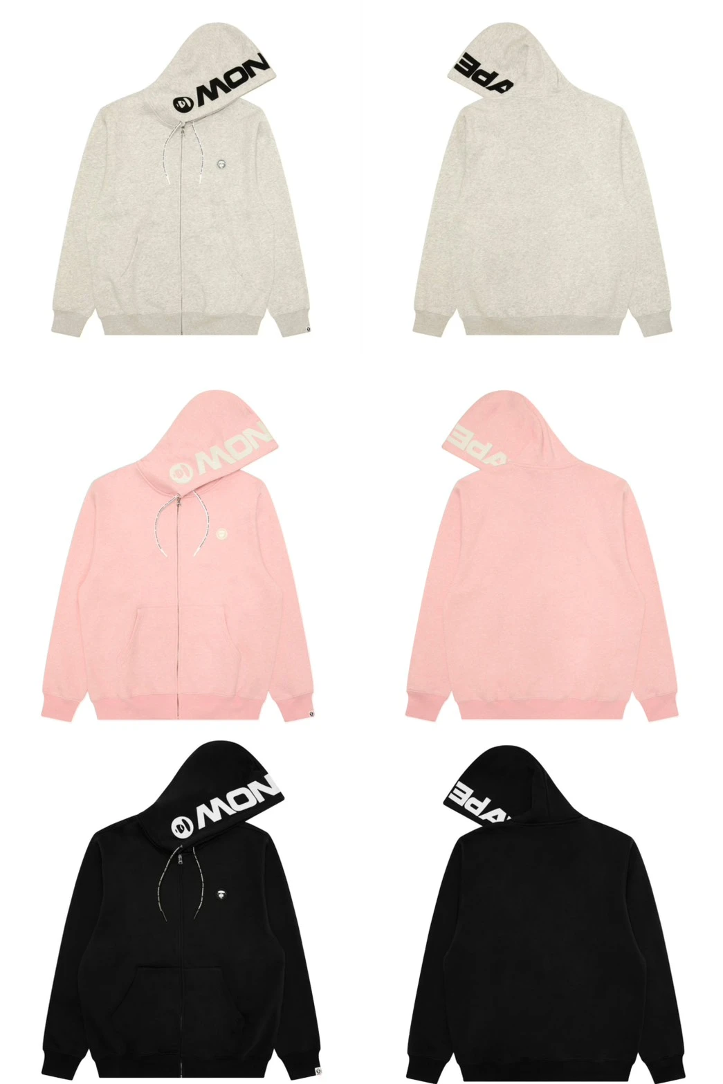 『預購』AAPE ·全新版刺繡連帽外套(黑/灰/粉)